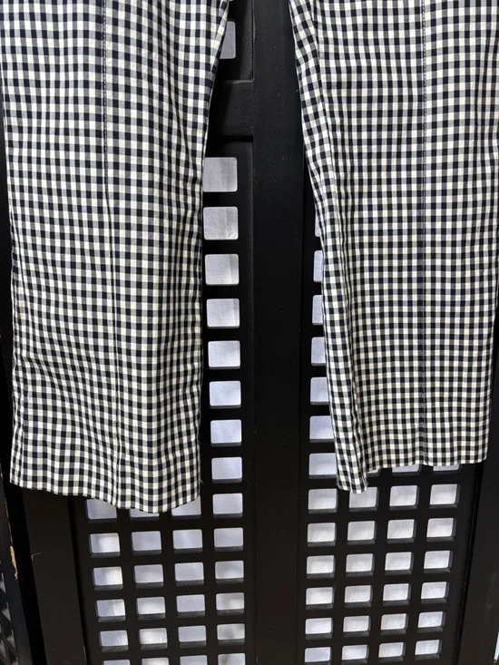 🖤 Veronica Beard Gingham Pants Womens 12 Black White Stretch Lined Career 🖤 - Picture 3 of 14